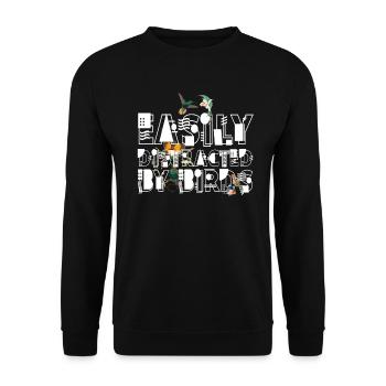 Easily Distracted By Birds Bird Lover - Unisex Sweatshirt - black - Front - Alina (178cm) & Michal (187cm)