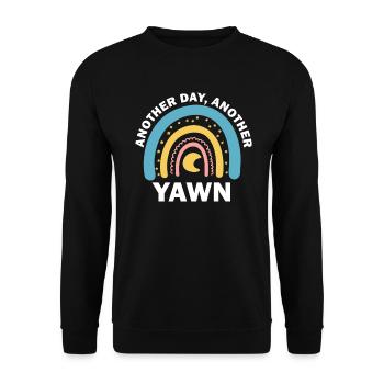 First Caffeine Vibes Another Day Yawn Meets Coffee - Unisex Sweatshirt - black - Front - Alina (178cm) & Michal (187cm)