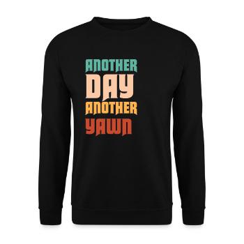 First Caffeine Vibes Another Day Yawn Meets Coffee - Unisex Sweatshirt - black - Front - Alina (178cm) & Michal (187cm)