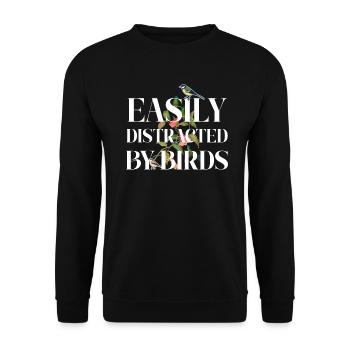 Easily Distracted By Birds Bird Lover - Unisex Sweatshirt - black - Front - Alina (178cm) & Michal (187cm)