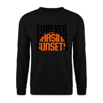 Forever Chasing Sunsets Vacances d’été rétro - Sweat-shirt Unisexe - noir - Devant - Alina (178cm) & Michal (187cm)