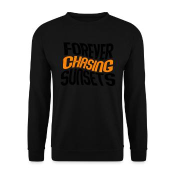 Forever Chasing Sunsets Vacances d’été rétro - Sweat-shirt Unisexe - noir - Devant - Alina (178cm) & Michal (187cm)
