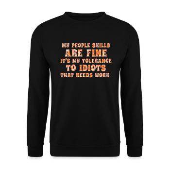 Meine sozialen Fähigkeiten sind in Ordnung - Unisex Pullover - Schwarz - Vorne - Alina (178cm) & Michal (187cm)