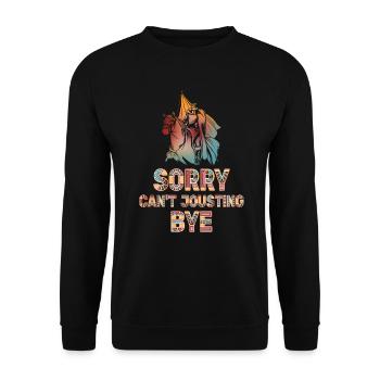 Jousting Knight Medieval Renaissance Knights Armor - Unisex Sweatshirt - black - Front - Alina (178cm) & Michal (187cm)
