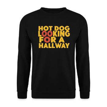 Hot Dog Looking For A Hallway - Unisex Sweatshirt - black - Front - Alina (178cm) & Michal (187cm)