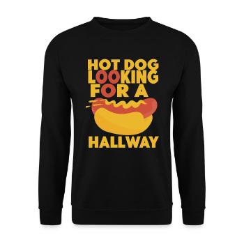 Hot-dog à la recherche d’un couloir - Sweat-shirt Unisexe - noir - Devant - Alina (178cm) & Michal (187cm)