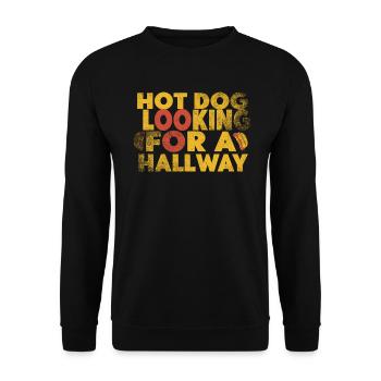 Hot-dog à la recherche d’un couloir - Sweat-shirt Unisexe - noir - Devant - Alina (178cm) & Michal (187cm)