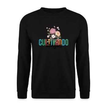 Cultivando Bilingües Spanish Teacher Apparel - Unisex Sweatshirt - black - Front - Alina (178cm) & Michal (187cm)