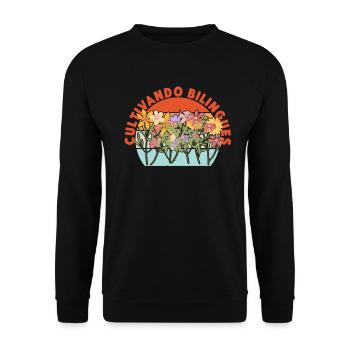 Cultivando Bilingües Spanish Teacher Apparel - Unisex Sweatshirt - black - Front - Alina (178cm) & Michal (187cm)