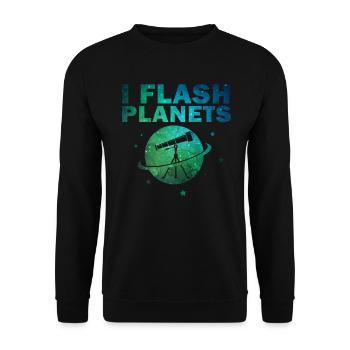 Space Photography Stargazing Telescope Astronomy - Unisex Sweatshirt - black - Front - Alina (178cm) & Michal (187cm)