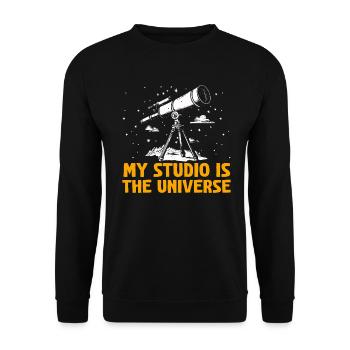 Space Photography Stargazing Telescope Astronomy - Unisex Sweatshirt - black - Front - Alina (178cm) & Michal (187cm)