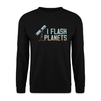 Space Photography Stargazing Telescope Astronomy - Unisex Sweatshirt - black - Front - Alina (178cm) & Michal (187cm)