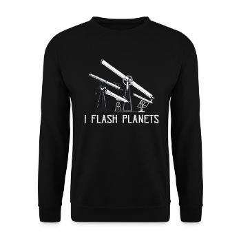 Space Photography Stargazing Telescope Astronomy - Unisex Sweatshirt - black - Front - Alina (178cm) & Michal (187cm)
