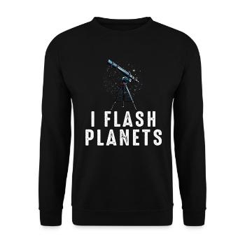 Space Photography Stargazing Telescope Astronomy - Unisex Sweatshirt - black - Front - Alina (178cm) & Michal (187cm)