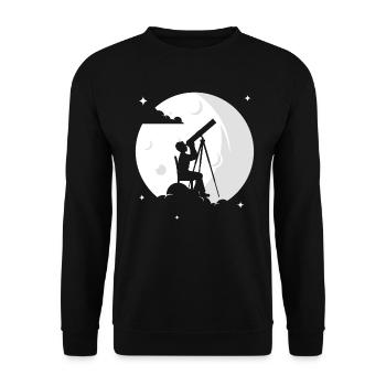 Space Photography Stargazing Telescope Astronomy - Unisex Sweatshirt - black - Front - Alina (178cm) & Michal (187cm)