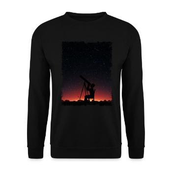 Space Photography Stargazing Telescope Astronomy - Unisex Sweatshirt - black - Front - Alina (178cm) & Michal (187cm)