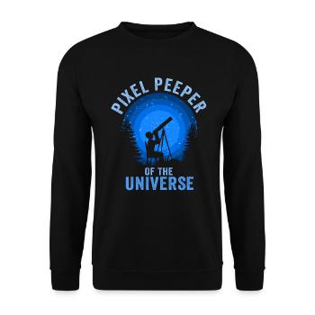 Space Photography Stargazing Telescope Astronomy - Unisex Sweatshirt - black - Front - Alina (178cm) & Michal (187cm)