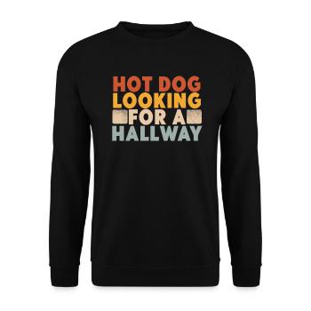 Hot Dog Looking For A Hallway - Unisex Sweatshirt - black - Front - Alina (178cm) & Michal (187cm)