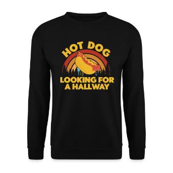 Hot-dog à la recherche d’un couloir - Sweat-shirt Unisexe - noir - Devant - Alina (178cm) & Michal (187cm)