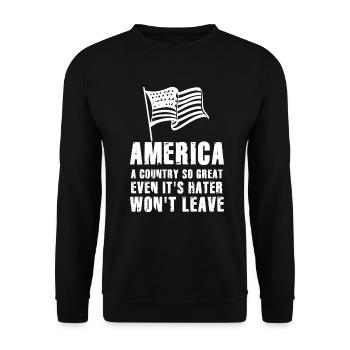 L’Amérique Un pays si grand Patriotique américain - Sweat-shirt Unisexe - noir - Devant - Alina (178cm) & Michal (187cm)