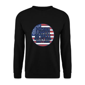 L’Amérique Un pays si grand Patriotique américain - Sweat-shirt Unisexe - noir - Devant - Alina (178cm) & Michal (187cm)