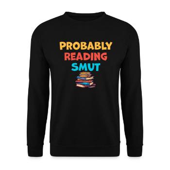 Wahrscheinlich Smut lesen Vintage-Bücher Schmutz - Unisex Pullover - Schwarz - Vorne - Alina (178cm) & Michal (187cm)