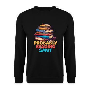 Wahrscheinlich Smut lesen Vintage-Bücher Schmutz - Unisex Pullover - Schwarz - Vorne - Alina (178cm) & Michal (187cm)