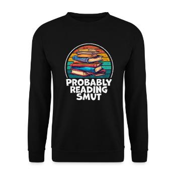 Wahrscheinlich Smut lesen Vintage-Bücher Schmutz - Unisex Pullover - Schwarz - Vorne - Alina (178cm) & Michal (187cm)