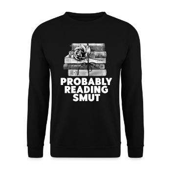 Wahrscheinlich Smut lesen Vintage-Bücher Schmutz - Unisex Pullover - Schwarz - Vorne - Alina (178cm) & Michal (187cm)