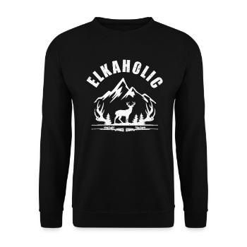 Elchjagd Elkaholic Jäger - Unisex Pullover - Schwarz - Vorne - Alina (178cm) & Michal (187cm)