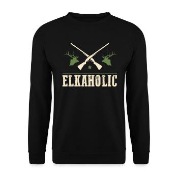 Elchjagd Elkaholic Jäger - Unisex Pullover - Schwarz - Vorne - Alina (178cm) & Michal (187cm)