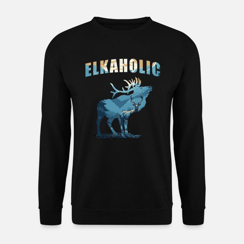Elchjagd Elkaholic Jäger - Unisex Pullover - Schwarz