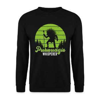 Pukwudgie Cryptid Folklore Myths - Unisex Sweatshirt - black - Front - Alina (178cm) & Michal (187cm)