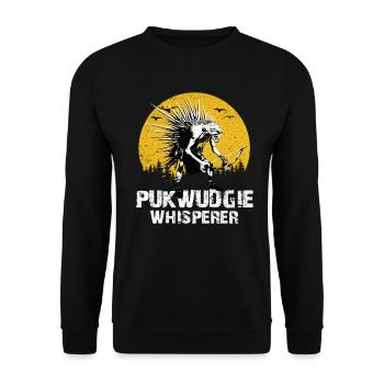 Pukwudgie Kryptide Folklore Mythen - Unisex Pullover - Schwarz - Vorne - Alina (178cm) & Michal (187cm)
