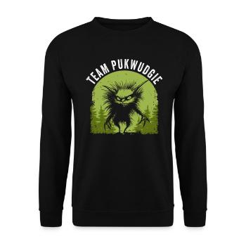 Pukwudgie Kryptide Folklore Mythen - Unisex Pullover - Schwarz - Vorne - Alina (178cm) & Michal (187cm)