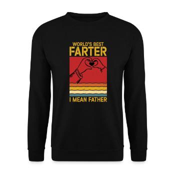 World's Best Farter I Mean Father - Unisex Sweatshirt - black - Front - Alina (178cm) & Michal (187cm)