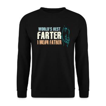 World's Best Farter I Mean Father - Unisex Sweatshirt - black - Front - Alina (178cm) & Michal (187cm)