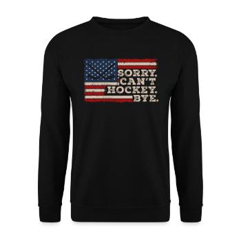 Sorry Can't Hockey Bye Hockey Lover - Unisex Sweatshirt - black - Front - Alina (178cm) & Michal (187cm)