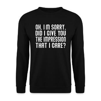 Indifference Sarcasm Different Attitude - Unisex Sweatshirt - black - Front - Alina (178cm) & Michal (187cm)
