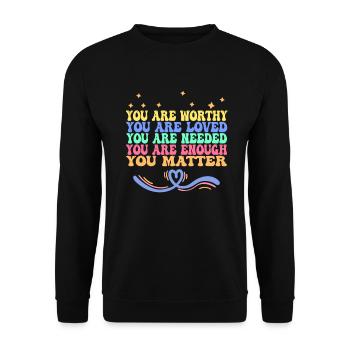 Depression und bipolares Bewusstsein: - Unisex Pullover - Schwarz - Vorne - Alina (178cm) & Michal (187cm)