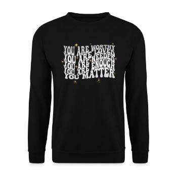 Depression und bipolares Bewusstsein: - Unisex Pullover - Schwarz - Vorne - Alina (178cm) & Michal (187cm)