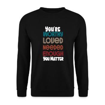 Depression und bipolares Bewusstsein: - Unisex Pullover - Schwarz - Vorne - Alina (178cm) & Michal (187cm)