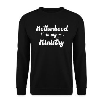 Motherhood Is My Ministry - Unisex Sweatshirt - black - Front - Alina (178cm) & Michal (187cm)