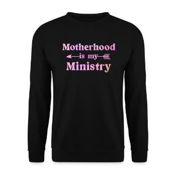 Motherhood Is My Ministry - Unisex Sweatshirt - black - Front - Alina (178cm) & Michal (187cm)