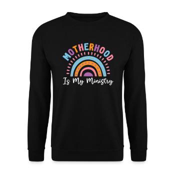 Motherhood Is My Ministry - Unisex Sweatshirt - black - Front - Alina (178cm) & Michal (187cm)