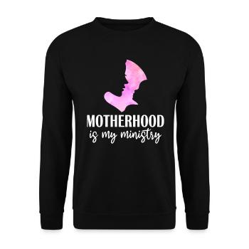Motherhood Is My Ministry - Unisex Sweatshirt - black - Front - Alina (178cm) & Michal (187cm)