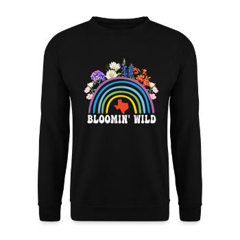 Wildflower Fields Wildflowers Bluebonnet - Unisex Sweatshirt - black - Front - Alina (178cm) & Michal (187cm)