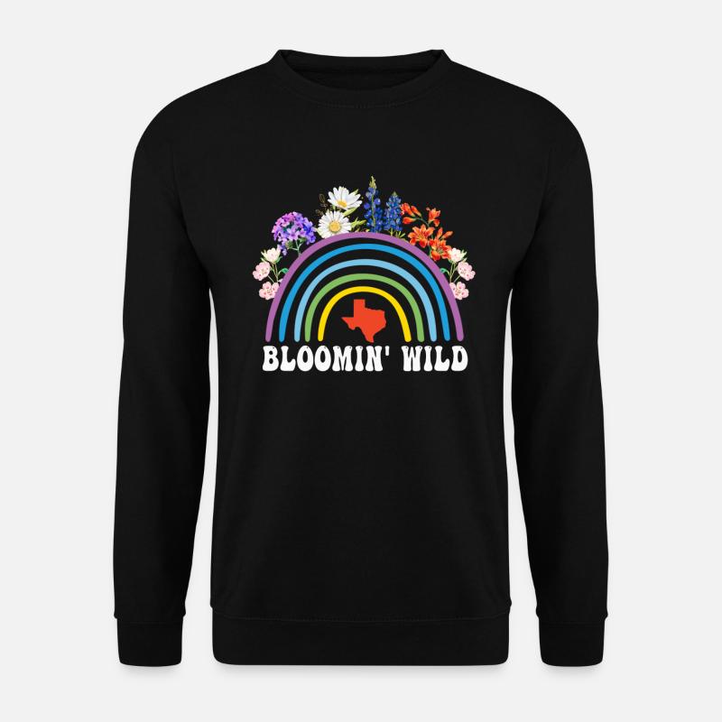 Wildblumenfelder Wildblumen Blauhaube - Unisex Pullover - Schwarz
