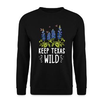 Wildflower Fields Wildflowers Bluebonnet - Unisex Sweatshirt - black - Front - Alina (178cm) & Michal (187cm)