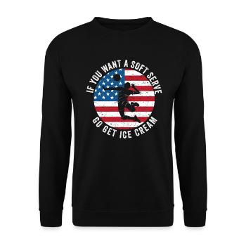 Si vous voulez une portion molle, procurez-vous de la crème glacée - Sweat-shirt Unisexe - noir - Devant - Alina (178cm) & Michal (187cm)